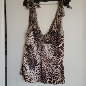 Bluemarine leopard silk blouse from Neiman Marcus.